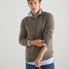 Men Loop Cashmere | Mens Cashmere Half Zip Sweater In Otter Brown