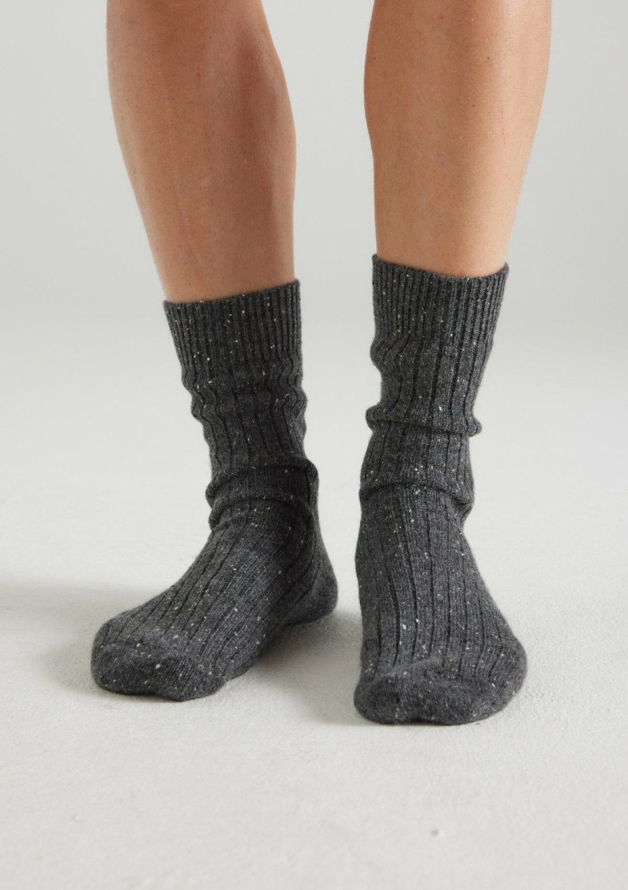 Men Loop Cashmere | Mens Cashmere Socks In Shale Grey