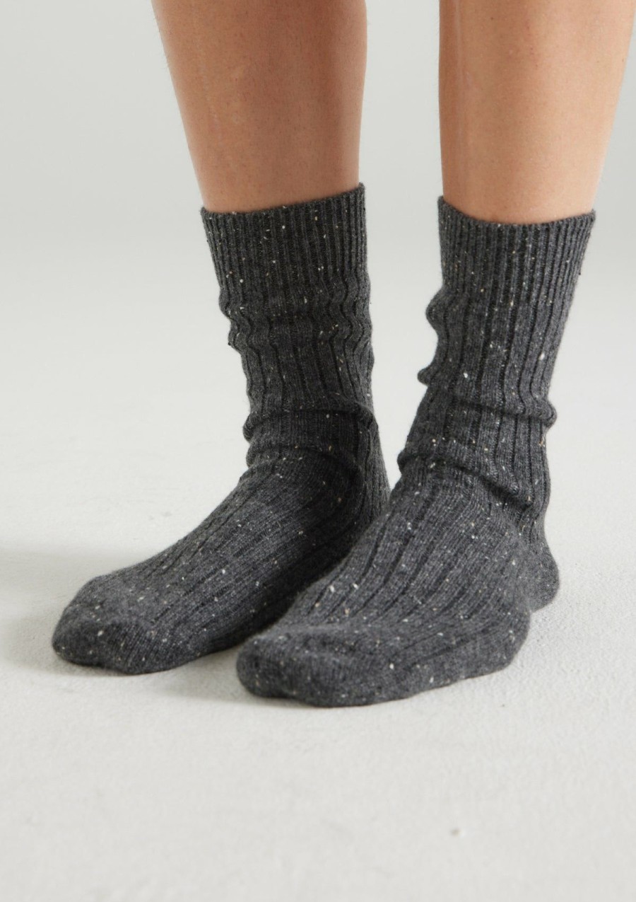 Men Loop Cashmere | Mens Cashmere Socks In Shale Grey