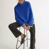 Women Loop Cashmere | Cropped Cashmere Sweatshirt In Klein Blue