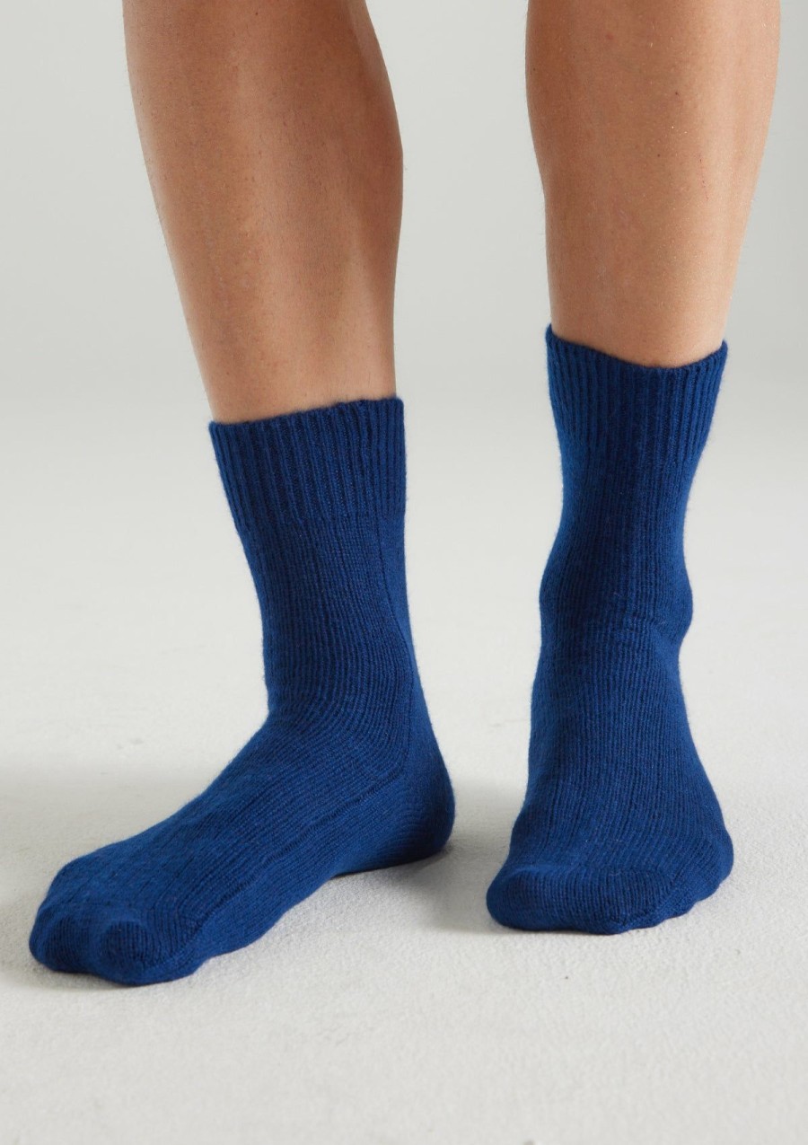 Men Loop Cashmere | Mens Cashmere Socks In Midnight Blue