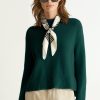 Women Loop Cashmere | Cropped Cashmere Sweatshirt In Bottle Green