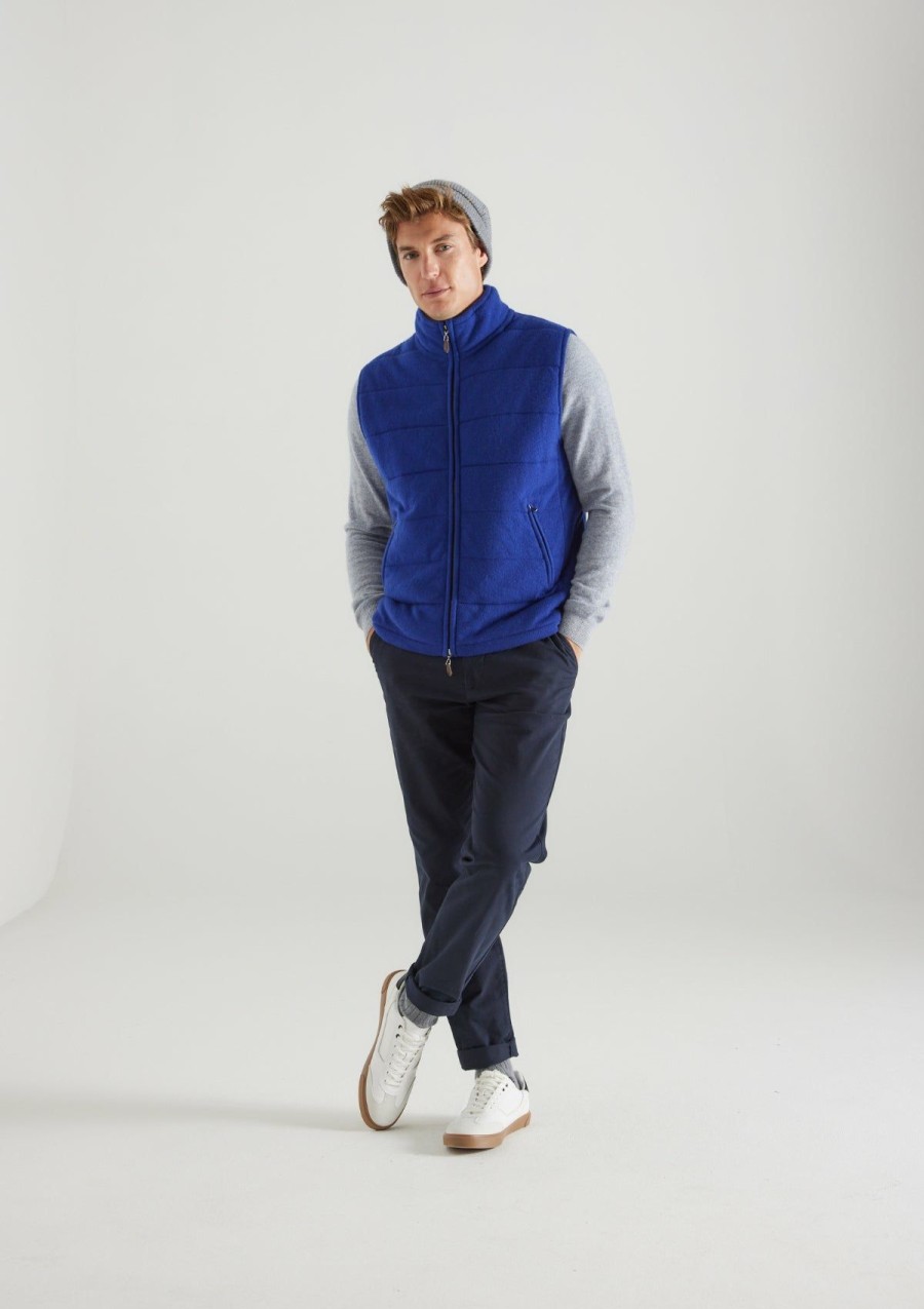 Men Loop Cashmere | Mens Cashmere Gilet In Ultramarine Blue