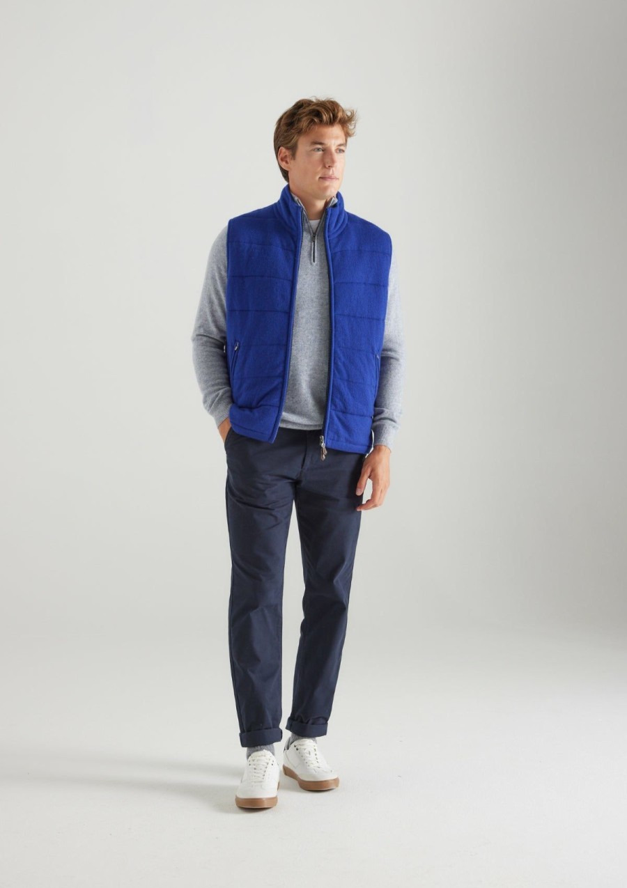 Men Loop Cashmere | Mens Cashmere Gilet In Ultramarine Blue