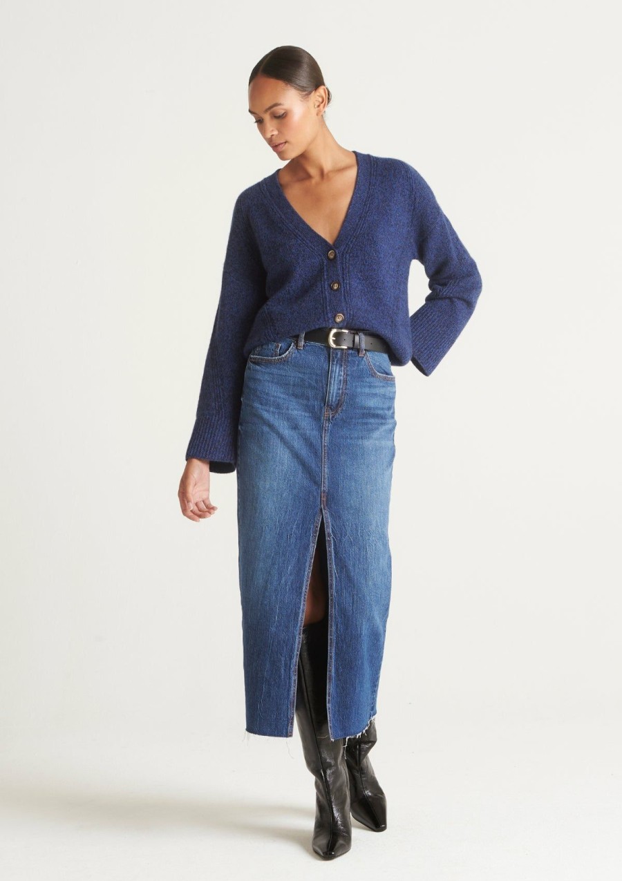 Women Loop Cashmere | Lofty Cashmere Cardigan In Deep Blue