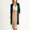 Women Loop Cashmere | Cashmere Edge To Edge Cardigan In Bottle Green