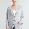 Women Loop Cashmere | V Neck Cashmere Cardigan In Foggy Grey