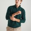 Men Loop Cashmere | Mens Cashmere Half Zip Sweater In Bottle Green