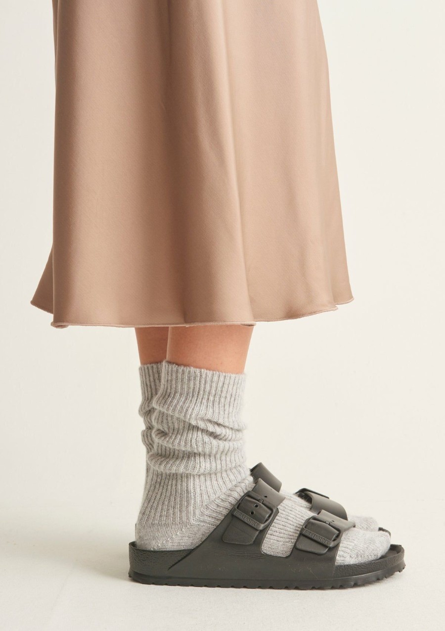 Women Loop Cashmere | Cashmere Sock In Foggy Grey