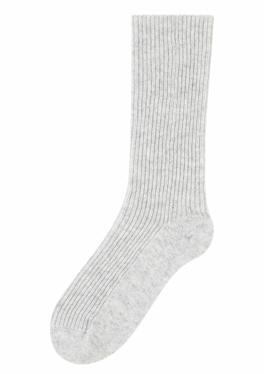 Women Loop Cashmere | Cashmere Sock In Foggy Grey