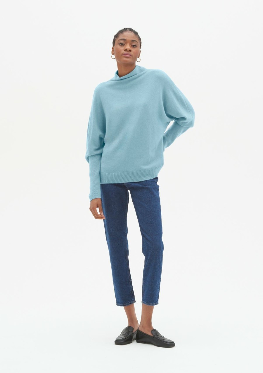 Women Loop Cashmere | Lofty Cashmere Batwing Sweater In Glacier Blue