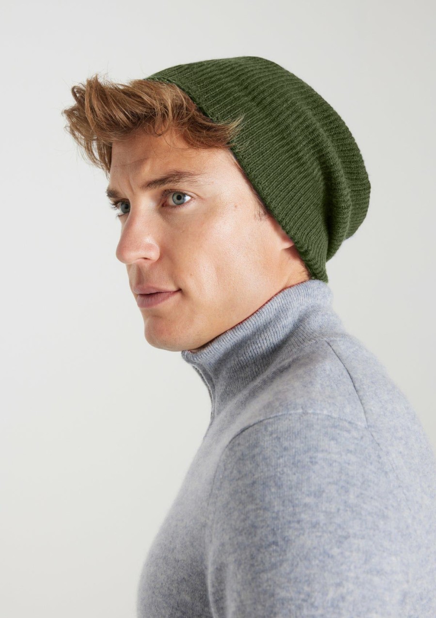 Men Loop Cashmere | Mens Cashmere Hat In Cypress Green