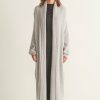 Women Loop Cashmere | Ribbed Cashmere Coatigan In Foggy Grey