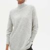 Women Loop Cashmere | Lofty Relaxed Turtleneck Sweater In Frost Grey