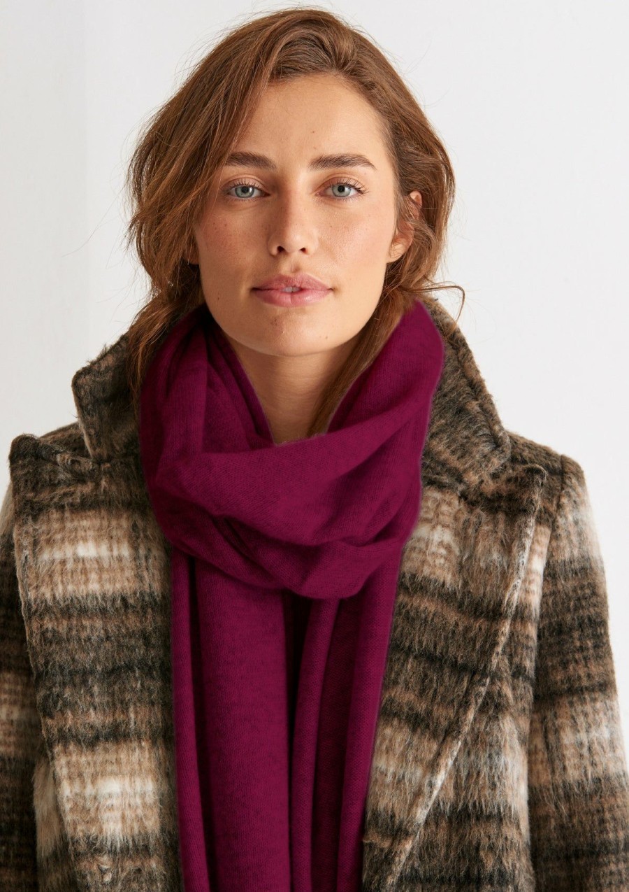 Accessories Loop Cashmere | Cashmere Lofty Blanket Scarf In Barolo Red