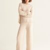 Women Loop Cashmere | Donegal Knit Trousers In Marble White