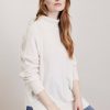 Women Loop Cashmere | Polo Neck Cashmere Sweater In Snow