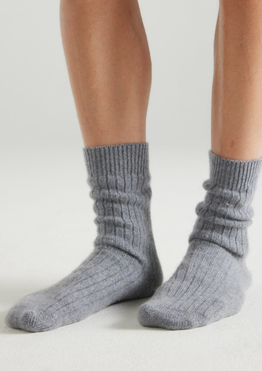 Men Loop Cashmere | Mens Cashmere Socks In Derby Grey