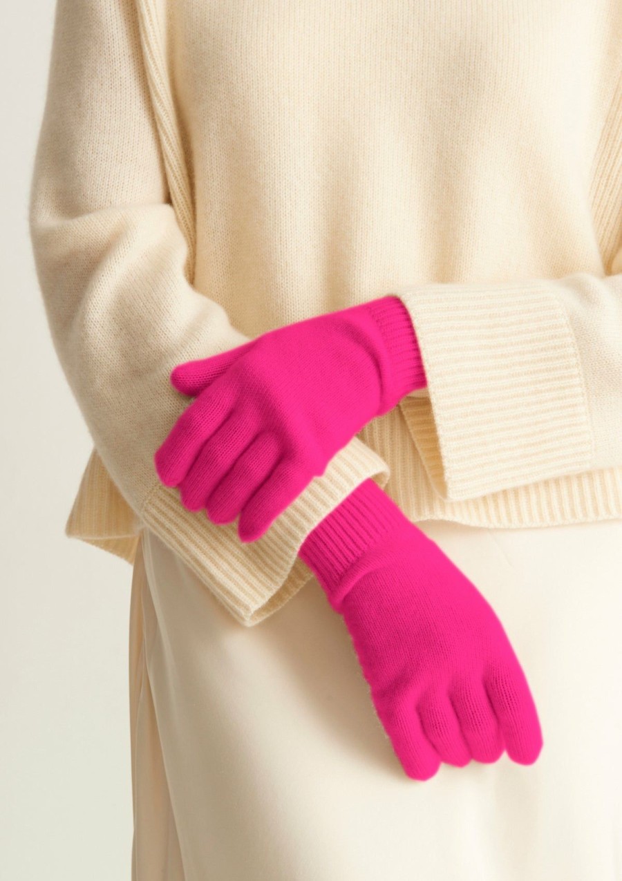 Accessories Loop Cashmere | Cashmere Glove In Cherry Pink