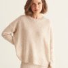 Women Loop Cashmere | Donegal Knit Sweatshirt In Marble White