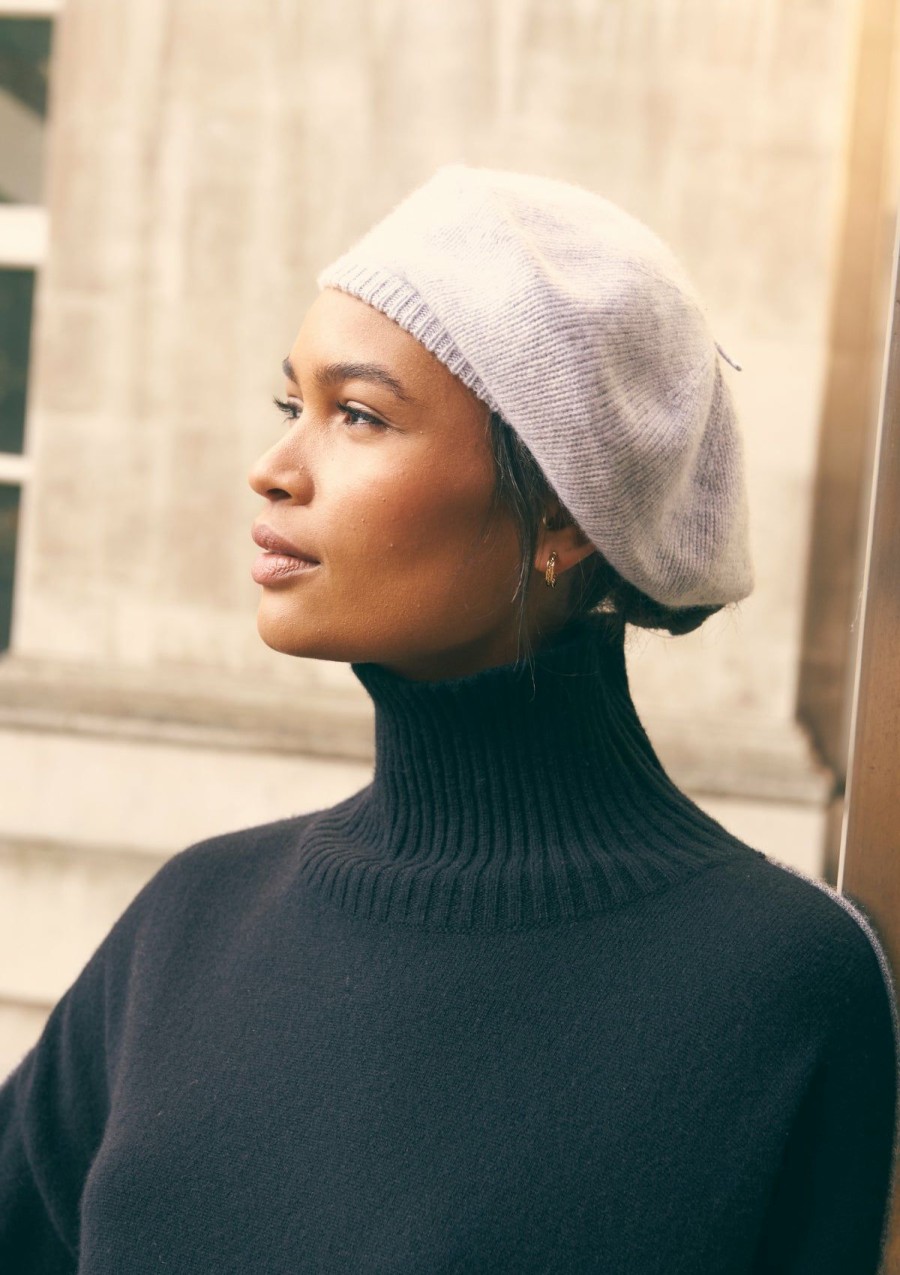 Accessories Loop Cashmere | Cashmere Beret In Foggy Grey