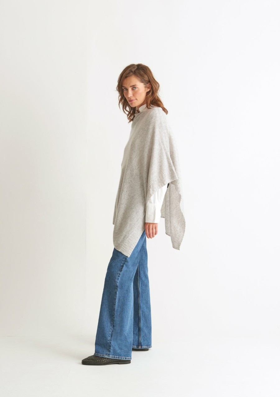 Accessories Loop Cashmere | Cashmere Poncho In Foggy Grey