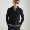 Men Loop Cashmere | Mens Cashmere Half Zip Sweater In Black