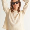 Women Loop Cashmere | Cropped Cashmere Sweatshirt In Natural White