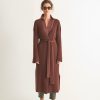 Women Loop Cashmere | Longline Cashmere Belted Cardigan In Java Brown