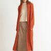 Women Loop Cashmere | Ribbed Cashmere Coatigan In Ginger