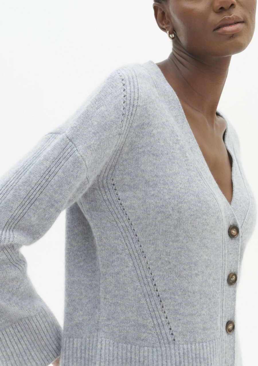 Women Loop Cashmere | Lofty Cashmere Cardigan In Quarry Grey