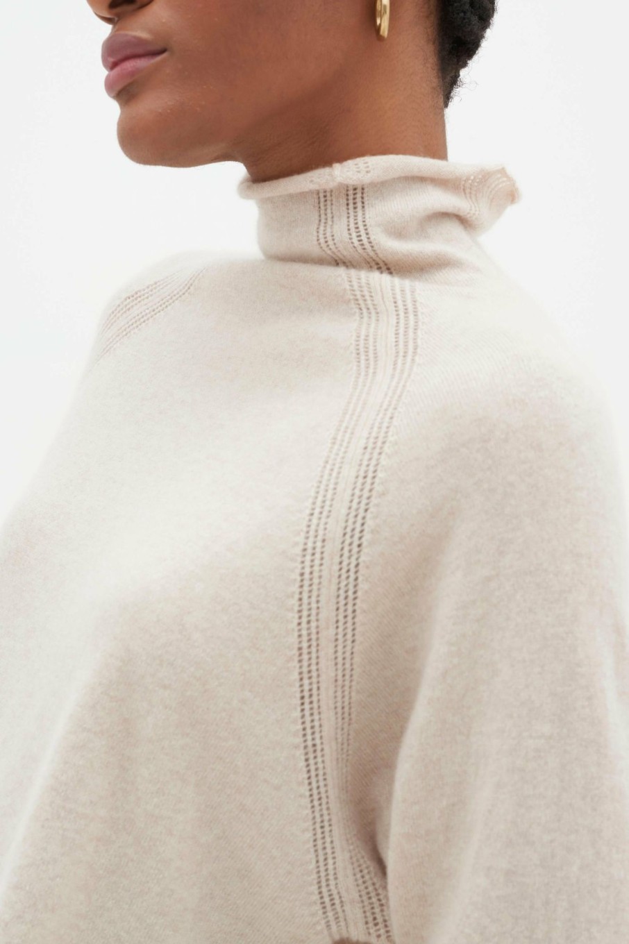 Women Loop Cashmere | Lofty Cashmere Batwing Sweater In Birch