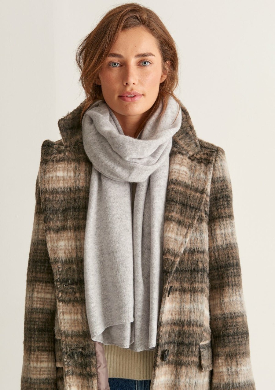 Women Loop Cashmere | Cashmere Lofty Blanket Scarf In Foggy Grey