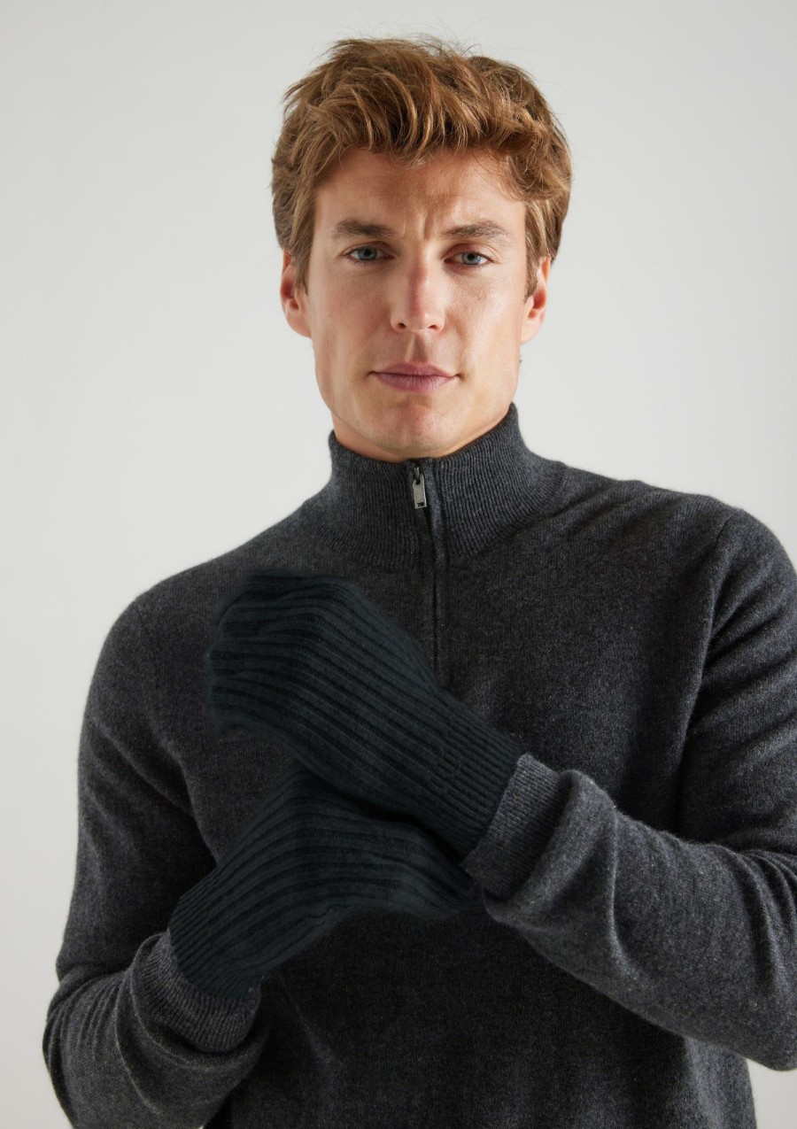 Men Loop Cashmere | Mens Cashmere Gloves In Black