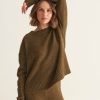 Women Loop Cashmere | Donegal Knit Sweatshirt In Moss Green