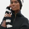 Accessories Loop Cashmere | Cashmere Mitt In Black Sparkle Stripe