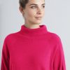 Women Loop Cashmere | Polo Neck Cashmere Sweater In Cherry