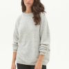 Women Loop Cashmere | Lofty Oversized Crew Neck Sweater In Frost Grey