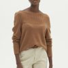 Women Loop Cashmere | Cashmere Boat Neck Sweater In Copper Sparkle