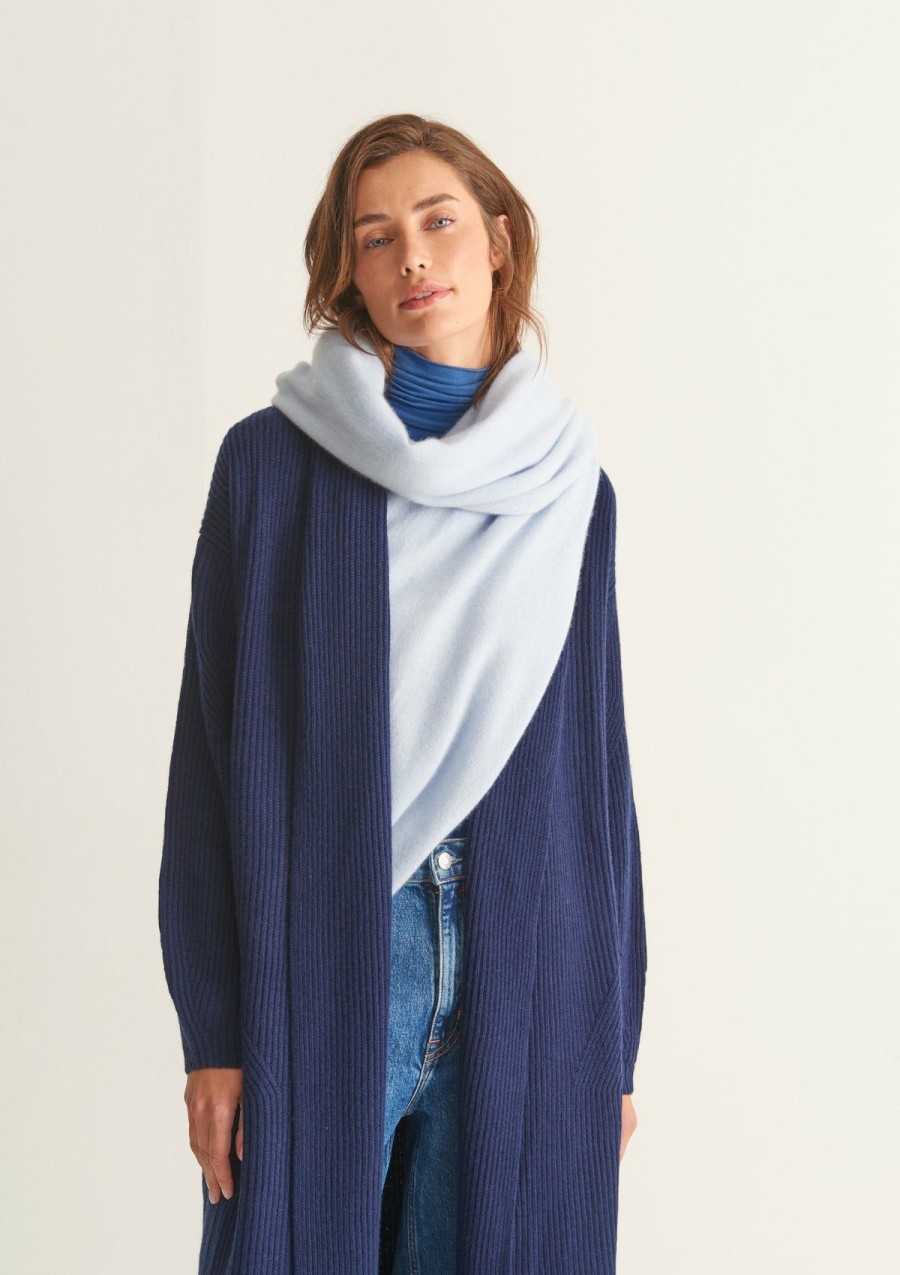 Accessories Loop Cashmere | Cashmere Lofty Blanket Scarf In Whisper Blue