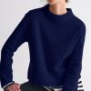 Women Loop Cashmere | Cropped Cashmere Sweatshirt In Midnight Blue