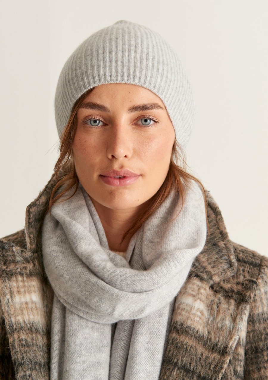 Women Loop Cashmere | Cashmere Beanie In Foggy Grey