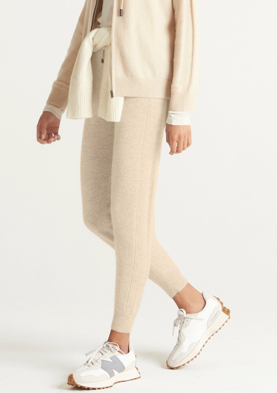 Women Loop Cashmere | Cashmere Joggers In Natural Beige