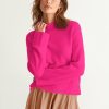 Women Loop Cashmere | Cropped Cashmere Sweatshirt In Cherry Pink