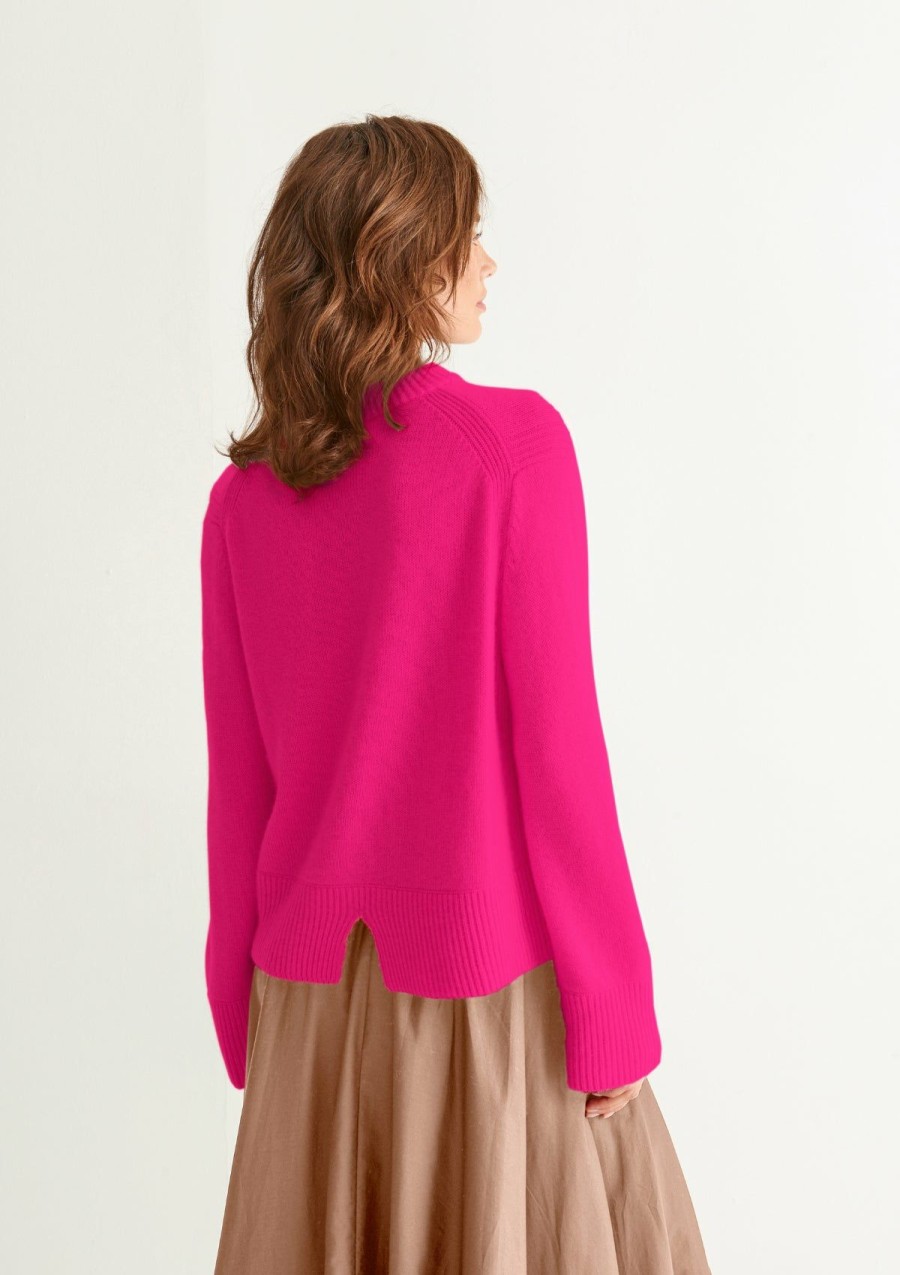 Women Loop Cashmere | Cropped Cashmere Sweatshirt In Cherry Pink