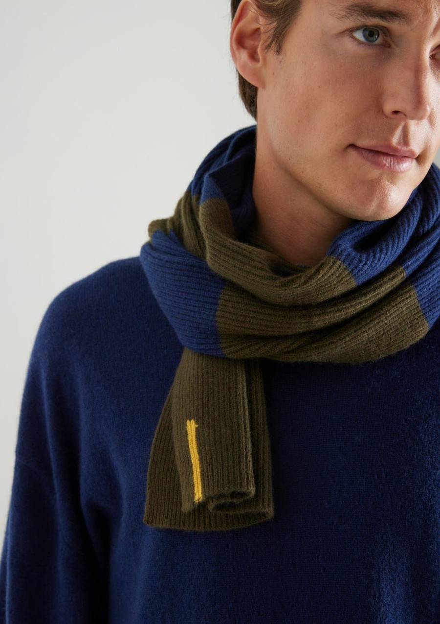 Men Loop Cashmere | Mens Cashmere Scarf In Midnight Colourblock