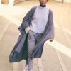 Women Loop Cashmere | Oversized Cashmere Cape In Pewter Grey